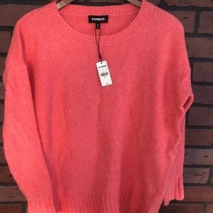 NWT Express long sleeve crew neck coral pink sweater tunic chunky oversized S
